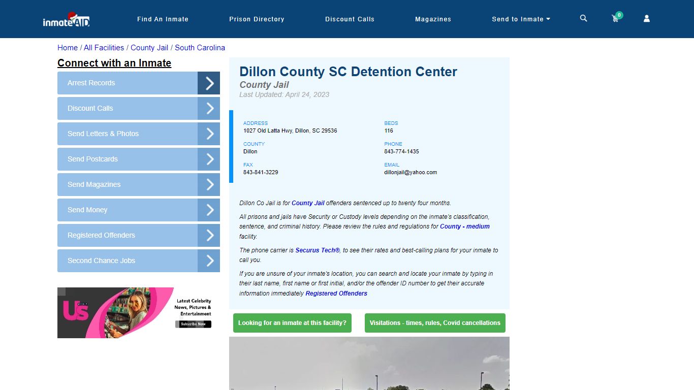 Dillon County SC Detention Center - Inmate Locator - Dillon, SC